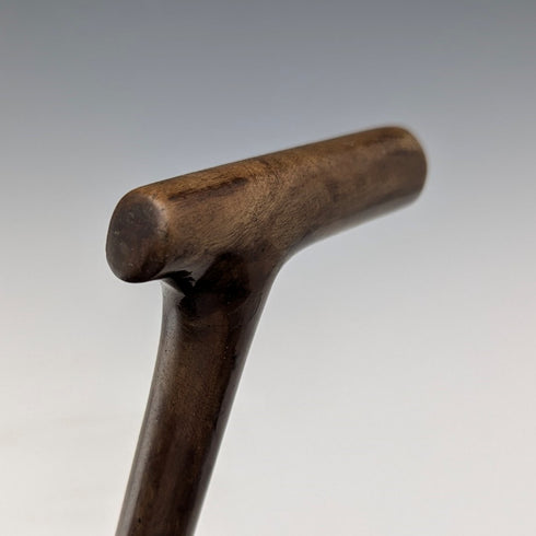 1883年 英国アンティーク レディース クラッチハンドル 純銀装飾 ステッキ 杖 81cm